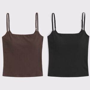 Abercrombie 90’s Bra Free Cami- SET of 2! Black & Brown. Size Medium